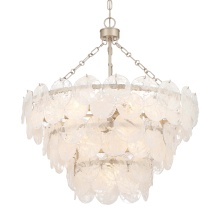 Golden 6007-27 AGS-CCG - Yep by Golden Lighting Cascada 11-light Pendant in Aegean Silver and Cirrus Cloud Glass